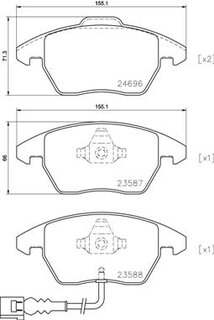 Destičky přední OCTAVIA II., BREMBO P85146