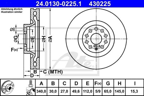 Kotouč přední OCTAVIA IV., ATE 430225