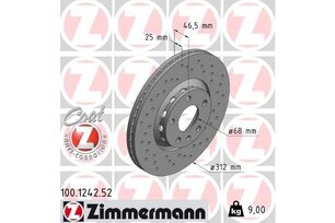 Kotouč přední SUPERB I., ZIMMERMANN 100.1242.52