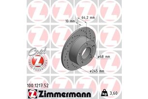 Kotouč zadní SUPERB I., ZIMMERMANN 100.1217.52