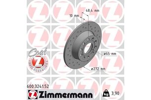 Kotouč zadní OCTAVIA II., ZIMMERMANN 600.3241.52