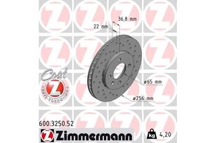 Kotouč přední CITIGO, ZIMMERMANN 600.3250.52